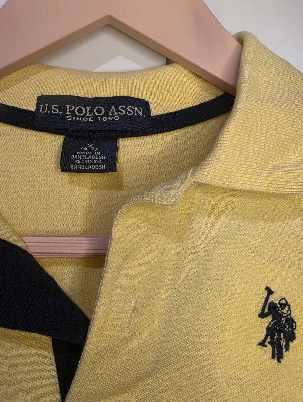 U.S. Polo Assn. Yellow Polo Shirt Boys Size S (6-7)